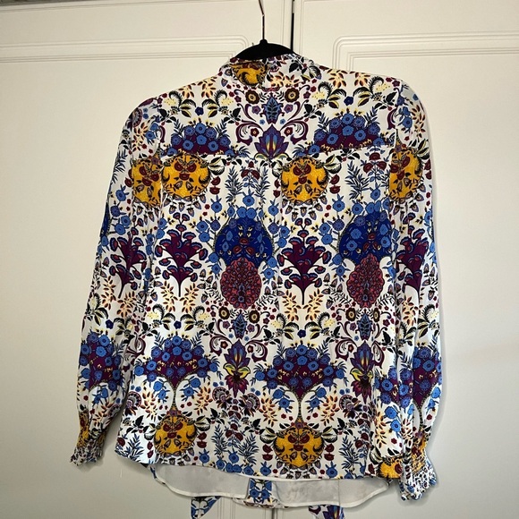 Talbots Tie Neck Top in Floral Medallion - Picture 10 of 11